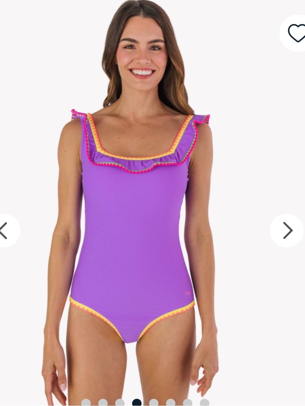 NWT Ruffle Butts Purple One-Piece Swimsuit with Pink and Yellow Trim